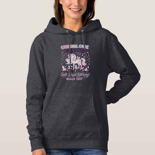 Enhörning Crystal Core Enhörning Bedårande Vektor  T Shirt (Framsida)
