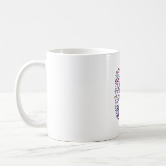 Enhörning Cupcake Enhörning Bageri Vit Bakgrund Pr Kaffemugg (Vänster)