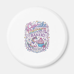 Enhörning Cupcake Enhörning Bageri Vit Bakgrund Pr Magnet