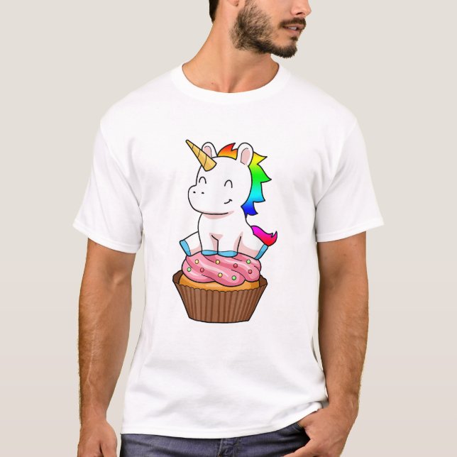 Enhörning Cupcake T-Shirt (Framsida)