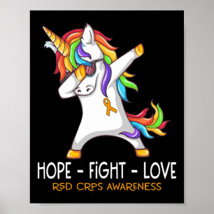Enhörning Dabbing Hopp Kamp Kärlek Rsd Crps Medvet Poster