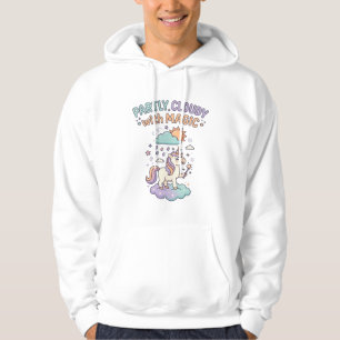 Enhörning Delvis molnig med magi trendig t-shirt D Hoodie