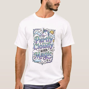 Enhörning Delvis molnig med magisk kommersiell vek T Shirt