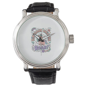 Enhörning Dinosaurie Enhörning rytande Retro stil Armbandsur