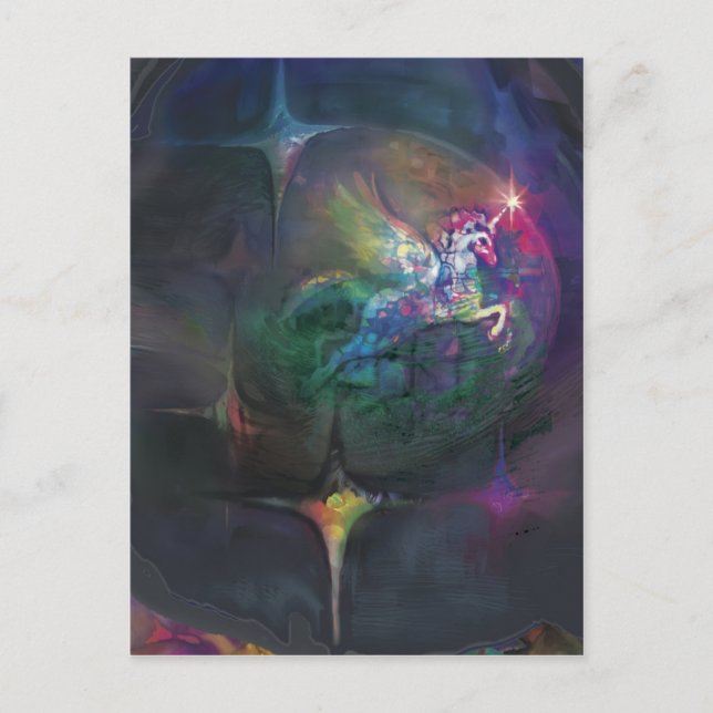 Enhörning Disco*** Vykort (Framsida)