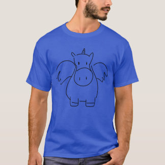 Enhörning djur ikon tecknad häst retro t shirt
