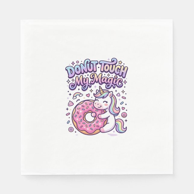 Enhörning Donut Rör Inte Min Magiska Present Idé K Pappersservett (Framsidan)