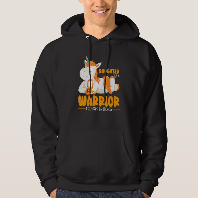 Enhörning Dotter Till En Krigare Support Supporter Hoodie (Framsida)