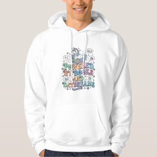 Enhörning Driven av Böcker och Dagdrömmar Kawaii V Hoodie