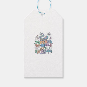 Enhörning Driven av Böcker och Dagdrömmar Kawaii V Presentetikett