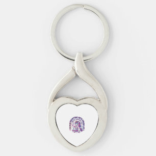 Enhörning experimenterar med gnistrande reklamklip twisted heart silverfärgad nyckelring