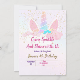 Enhörning fest inbjudningar