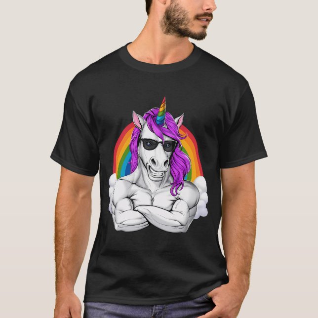 Enhörning Fitness T Shirt (Framsida)