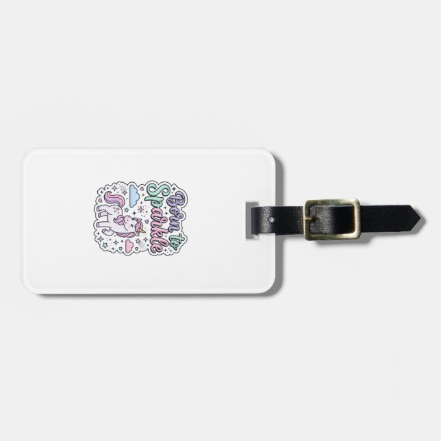 Enhörning Född att Glänsa Grafisk Design Merch Des Bagagebricka (Horisontell Framsida)