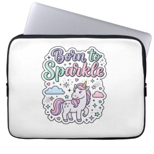 Enhörning Född att Glänsa Grafisk Design Merch Des Laptop Fodral