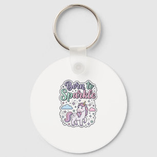 Enhörning Född att Glänsa Grafisk Design Merch Des Nyckelring