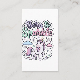 Enhörning Född att Glänsa Grafisk Design Merch Des Visitkort