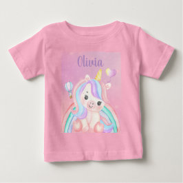 Enhörning Födelsedags Baby Flickan T-Shirt – Anpas