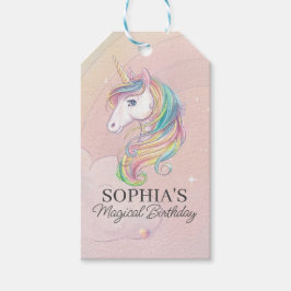 Enhörning födelsedagsdekor fabel presentetikett