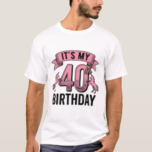 Enhörning för 40-års födelsedagsdesign med vintage t shirt