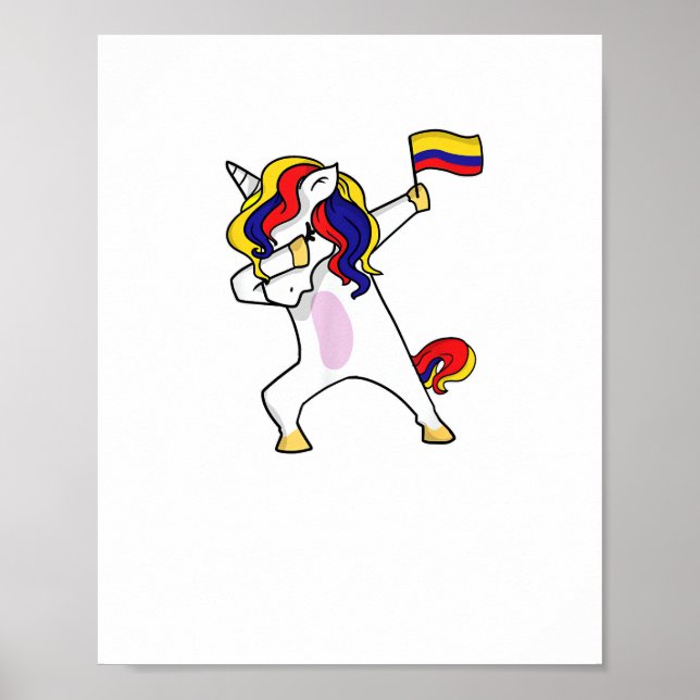 Enhörning fotboll Colombia tröja design colombians Poster (Framsidan)