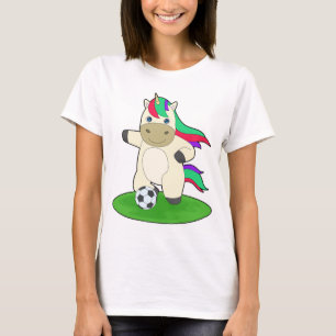 Enhörning Fotbollsspelare Fotboll Sport T Shirt