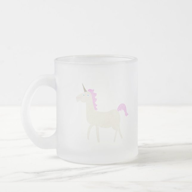 enhörning frostad glasmugg (Vänster)