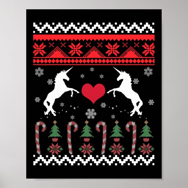 Enhörning ful jultröja fest poster (Framsidan)