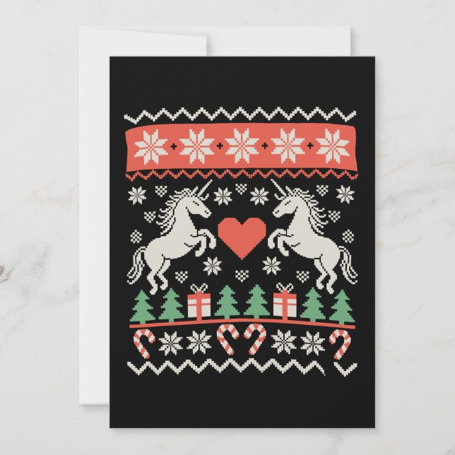 Enhörning ful jultröja Xmas högsäsong Julkort (Framsida)