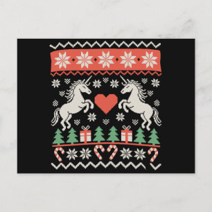 Enhörning ful jultröja Xmas högsäsong Vykort