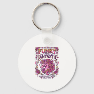 Enhörning Funky och Fantastisk Stilfull Zazzle Des Nyckelring