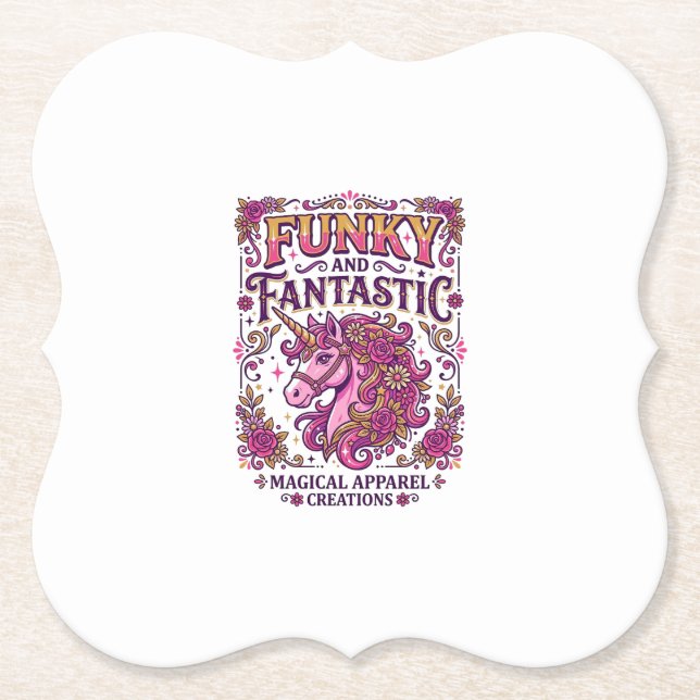 Enhörning Funky och Fantastisk Stilfull Zazzle Des Underlägg Papper (Framsida)