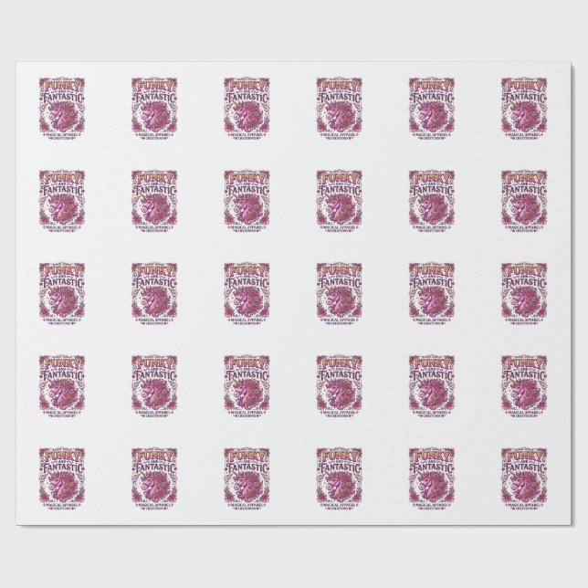 Enhörning Funky och Fantastisk Stilren Zazzle Desi Presentpapper (Platt)