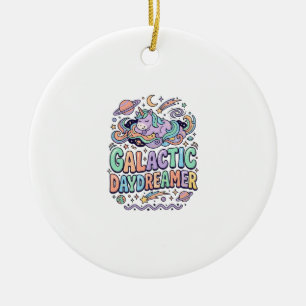 Enhörning Galaktisk Dagdrömmare Kawaii Klistermärk Julgransprydnad Keramik