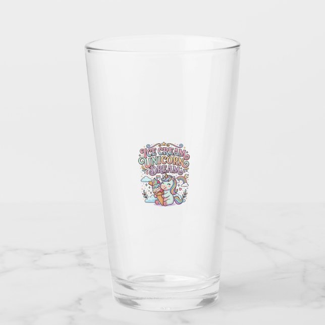 Enhörning Glass Enhörning Dröm Rolig Typografi D Glaskopp (Framsida)