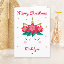 Enhörning Glitter Jul Personligt Namn