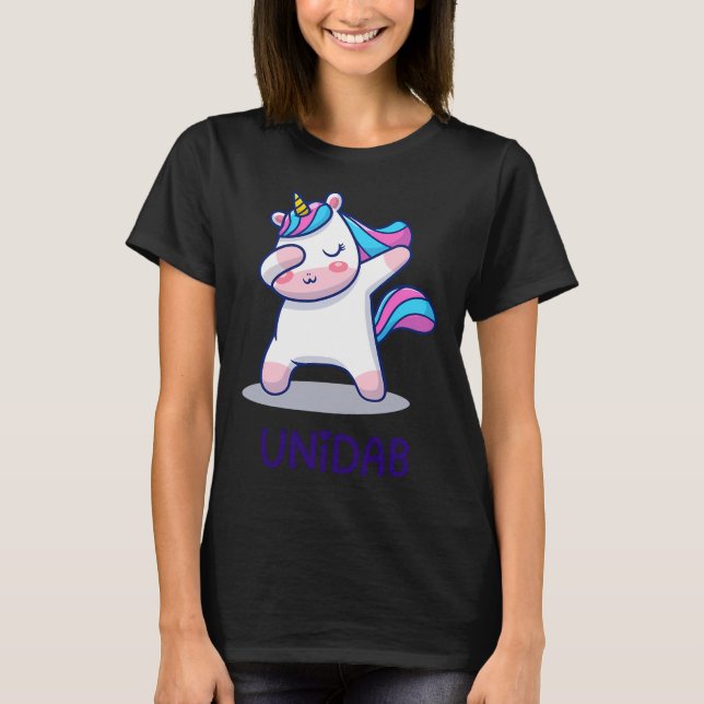 Enhörning gör Dab T Shirt (Framsida)