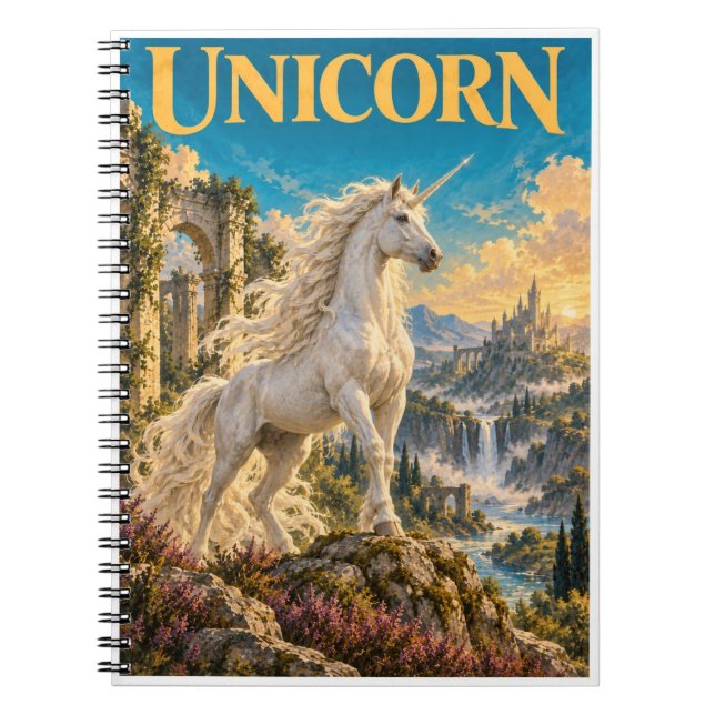 Enhörning, gotisk fantasimonster anteckningsbok (Framsidan)