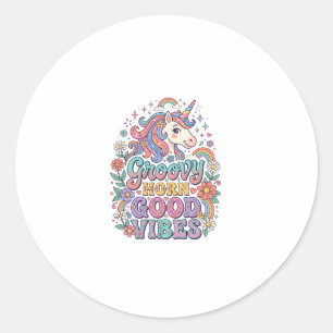 Enhörning Groovy Horn God Vibration Charming POD K Runt Klistermärke