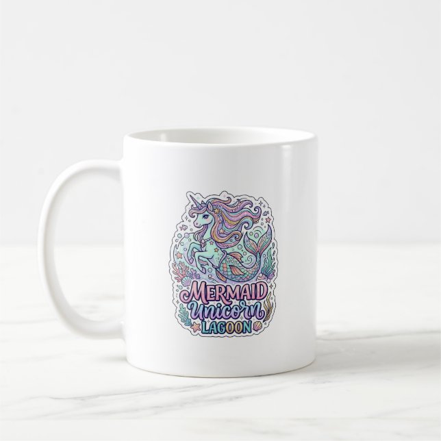 Enhörning Havsfrun Enhörning Lagun Grafisk Design  Kaffemugg (Vänster)