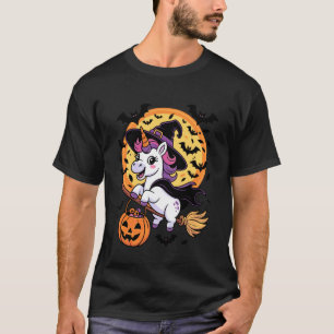 Enhörning Häxa Jack-o-Lykt Sockerdosa Halloween T Shirt