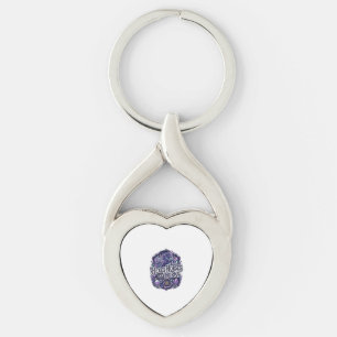 Enhörning Hexar Hästar och Horn POD Redo POD Konst Twisted Heart Silverfärgad Nyckelring