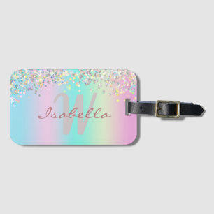 Enhörning Holografisk Glitter Bagagebricka