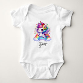Enhörning hoppar över regnbåge t shirt
