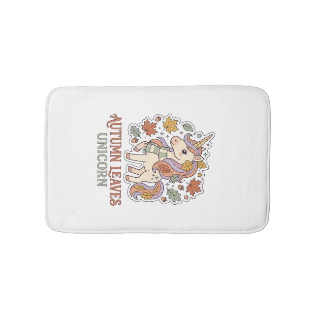 Enhörning Höstblad Enhörning Grafisk Design Merch Badrumsmatta (Framsidan)