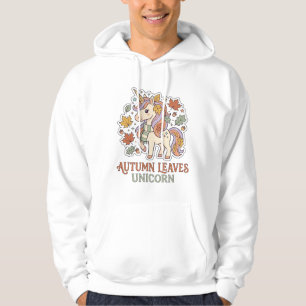 Enhörning Höstblad Enhörning Grafisk Design Merch Hoodie