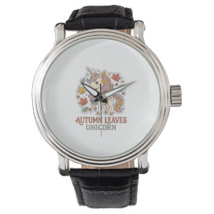 Enhörning Höstlöv Enhörning Grafisk Design Merch Armbandsur
