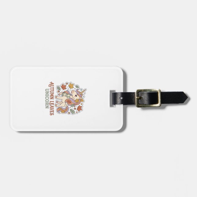 Enhörning Höstlöv Enhörning Grafisk Design Merch Bagagebricka (Horisontell Framsida)