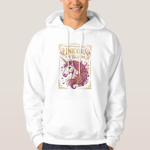 Enhörning i blom stilfull Zazzle-design_1 Hoodie