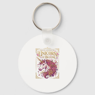Enhörning i blom Stilfull Zazzle-design_1 Nyckelring